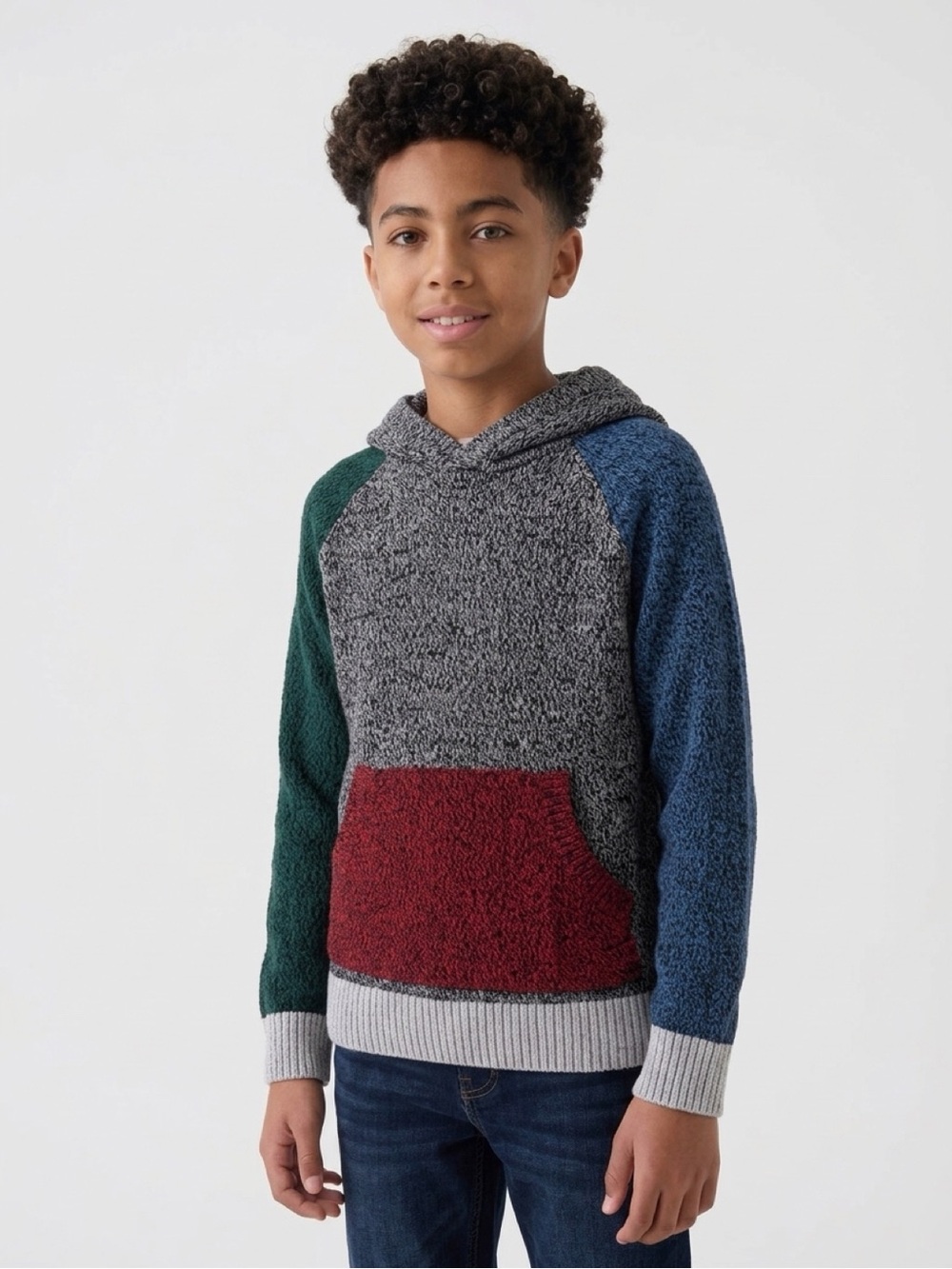 Hanna Andersson Colorblock Hooded Sweater